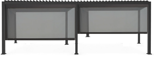GazeboMate Combo Deal: Charcoal 3.6M x 7.2M Louvered Gazebo + Charcoal Privacy Screen