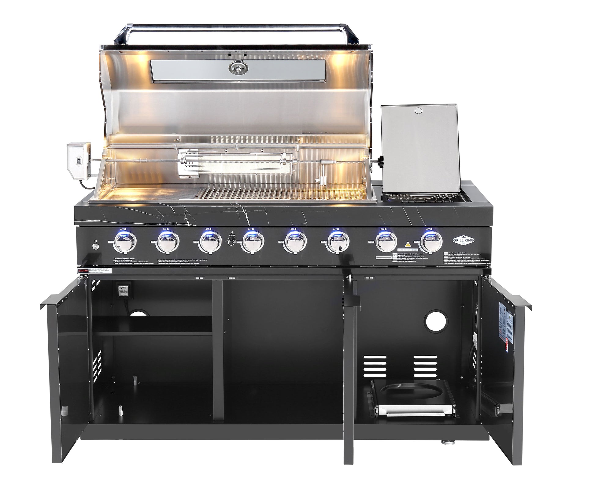 Ultimate BBQ Package Inc Rockpool 6 Burner + Wok BBQ, Smoker Kamado, Gas Pizza Oven, 2DR Fridge & Draw Unit