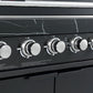 Rockpool Black 6 Burner Non Wok BBQ Module - LPG Plug Play, Rotisserie & Cover Included.
