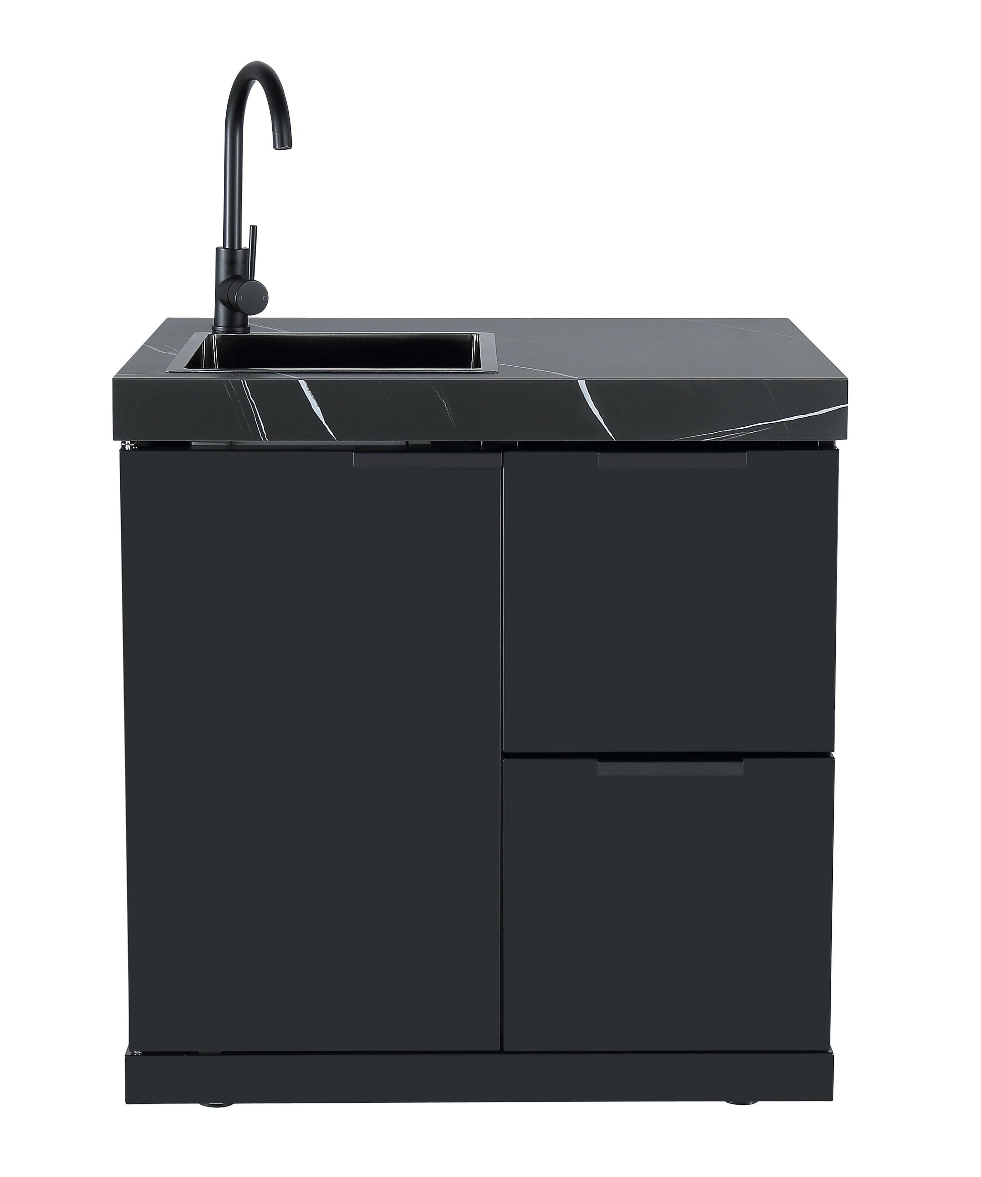 Rockpool Black 4B Drop-In Outdoor BBQ Kitchen with 208L Fridge & SinkDraw Module