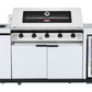 Rockpool White BBQ Kitchen Package Suit Beefeater 5 Burner 1200, Fridge And Sink Outdoor BBQ Kitchen Package