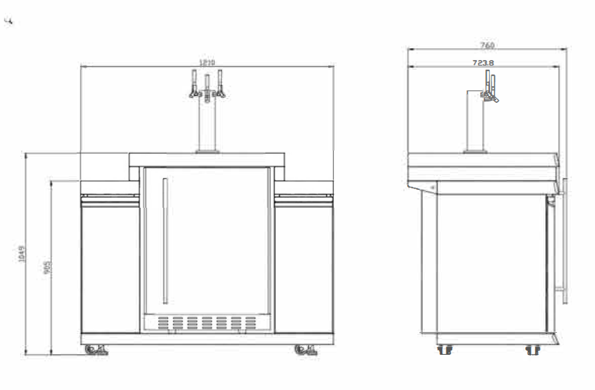188L KEGERATOR/BEER DISPENSER MACHINE + STORAGE MODULE SUITABLE FOR ROCKPOOL WHITE BBQ KITCHEN SERIES