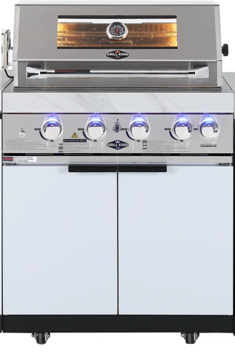 Grill King Outdoor BBQ Kitchens  Rockpool 4 Burner + Rear Infrared BBQ Kitchen (BBQ Only Fridge Sink Sold Seperate) - LPG