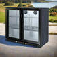 Tropical Rated Triple Glazed 208L Double Door Under-bench Commercial Bar Wine Fridge Drinks Chiller in Black