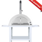White 30 Inch Charcoal Pizza Oven Outdoor Artisan Wood-Fired Charcoal Pizza Bread Oven BBQ Grill