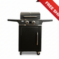 Free Shipping Grill King 2 Burner Digital Electric BBQ with Storage Cabinet & Trolley – 2400W