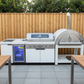 Floor Stock Rockpool White 6B BBQ Kitchen with Sink & Fridge Combo