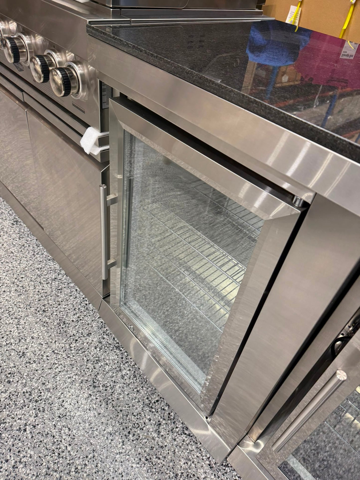 Floor Stock 4-Burner SS Built-In BBQ Outdoor with Double Sink + Single Fridge