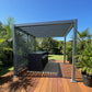Grey Louvered Pergola 2.4m x 2.4m | Includes Aluminium Privacy Slat Panel | Floor Model