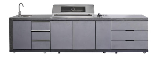 Deep Charcoal 6B Drop In BBQ Kitchen Package + Sink/Drawer Module + 3 Drawer Module Bundle
