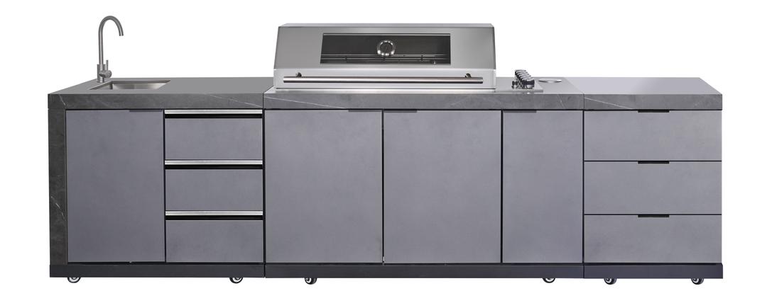 Deep Charcoal 6B Drop In BBQ Kitchen Package + Sink/Drawer Module + 3 Drawer Module Bundle