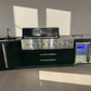 Black 304SS 6 Burner + Wok BBQ Kitchen + 2DR Fridge + 2DR Sink