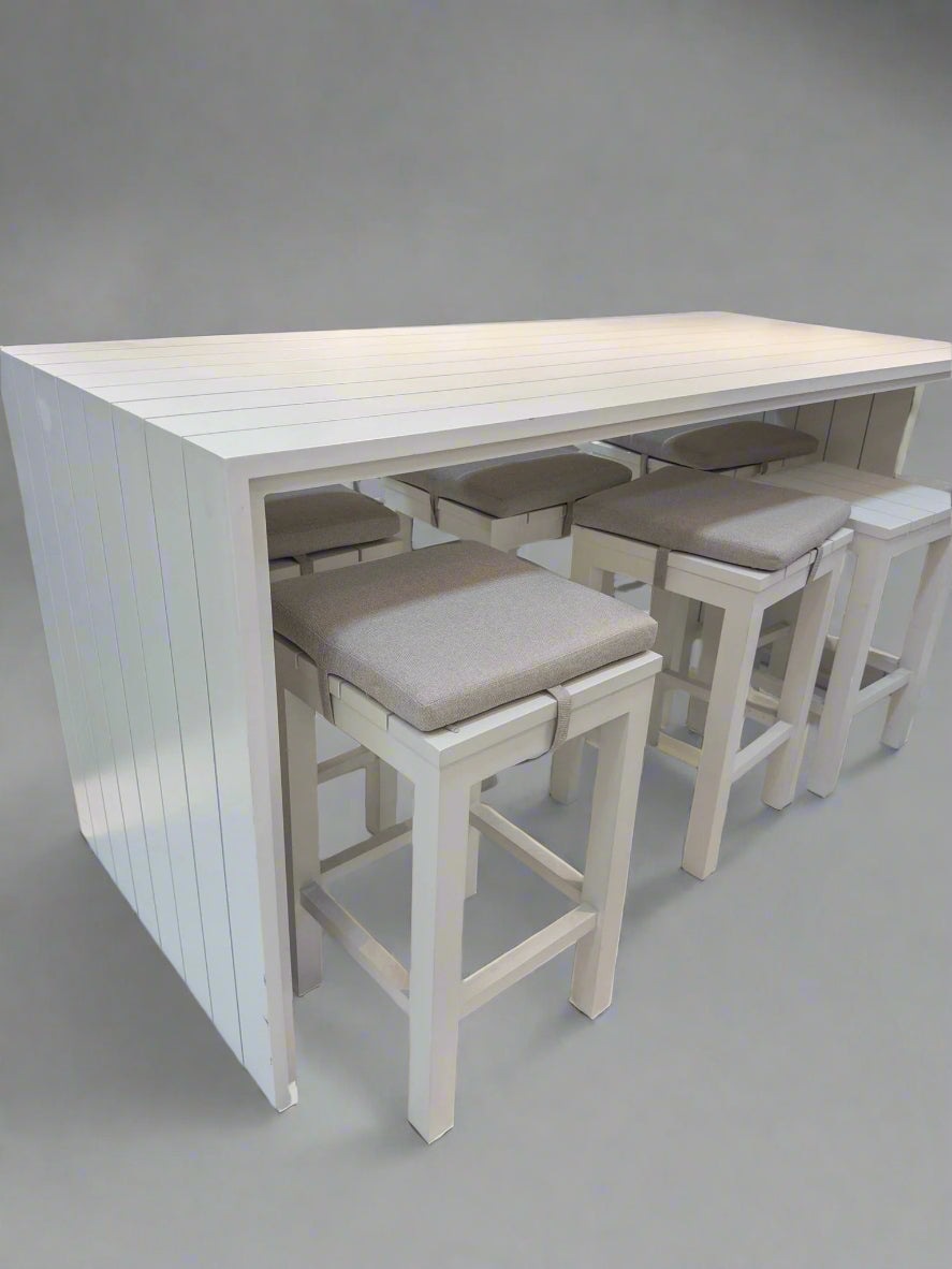 Niagra 7-Piece Outdoor Bar Set Aluminium WHITE