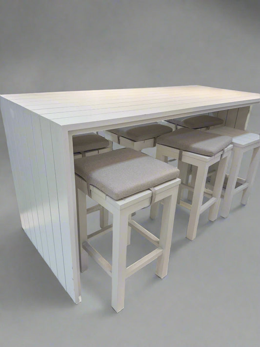 Niagra 7-Piece Outdoor Bar Set Aluminium WHITE