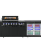 Rockpool Black Sintered Stone 6 Burner Outdoor Kitchen w/ Fridge, Sink and 22" Gas Pizza Oven Bundle