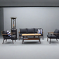Zurich 4-Piece Aluminium Outdoor Lounge Setting — Black