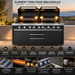 Grill King Element Twin Hood 8 Burner Outdoor BBQ Kitchen – Graphite Stainless Steel & White Sintered Stone