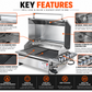 Grill King Slimline 4 Burner Drop-In BBQ – Silver Stainless Steel