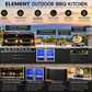 Grill King Element Twin Hood 8 Burner Outdoor BBQ Kitchen – Graphite Stainless Steel & White Sintered Stone