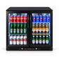 Bar Fridge King 208L Double Door Bar Fridge – Black Stainless Steel, Triple-Glazed Glass & Digital Temperature Control