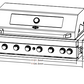 Black Stainless Steel 6 Burner Built-In BBQ With Rear Infrared Bruner | Black 304 High Grade SS, Blue LED Knobs