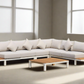 ARI Ralph White Hampton Corner Set - Outdoor Aluminium & Acacia Modular Corner Lounge White Aluminium Whether Resistant White Fabric