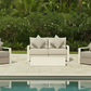 White Hampton Style Lounge Set Inc 2+1+1, Coffee Table Aluminium Frame and Weather Resistant Fabric