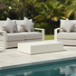 White Hampton Style Lounge Set Inc 2+1+1, Coffee Table Aluminium Frame and Weather Resistant Fabric