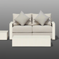 White Hampton Style Lounge Set Inc 2+1+1, Coffee Table Aluminium Frame and Weather Resistant Fabric