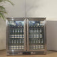 Tropical Rated Triple Glazed 304 SS 2-Door Stainless Steel Under Counter Can Cooler Wine Bar Fridge 208L
