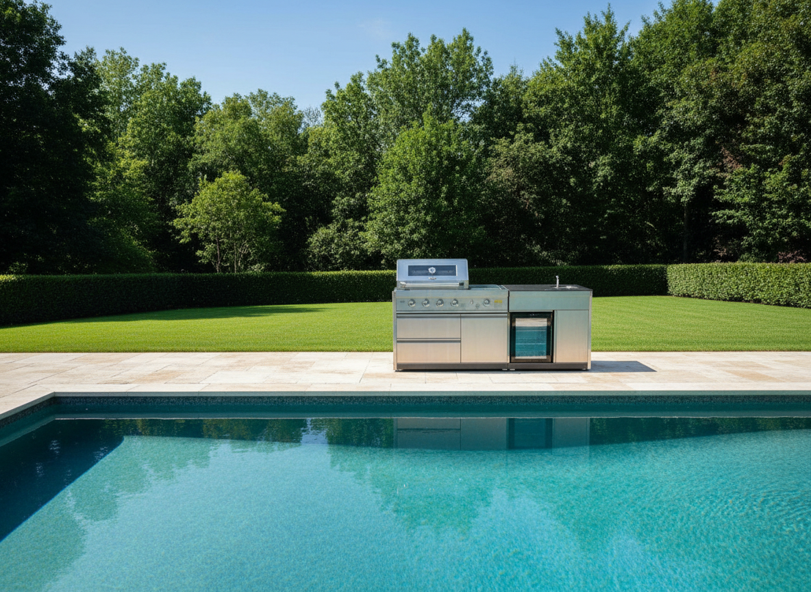 Floor Stock Stainless Steel Felix 4B + Wok BBQ Kitchen + Sink & Fridge Module