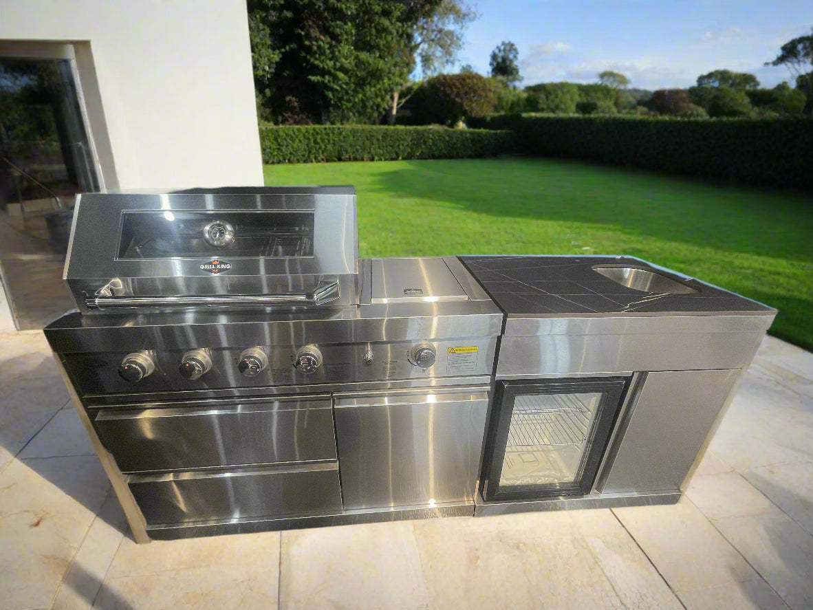 Floor Stock Stainless Steel Felix 4B + Wok BBQ Kitchen + Sink & Fridge Module