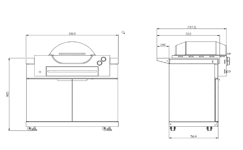 BBQ Cabinet Module Suit Weber Family Q Built In Premium Gas BBQ (Q3600) - Outdoor Kitchen
