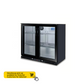 Tropical Rated Triple Glazed 208L Double Door Under-bench Commercial Bar Wine Fridge Drinks Chiller in Black