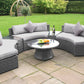 KABUL HALF MOON SOFA SET Aluminium Outdoor Lounge Setting — Black or White