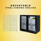 208L Double Door Under-bench Commercial Bar Wine Fridge Drinks Chiller in Black