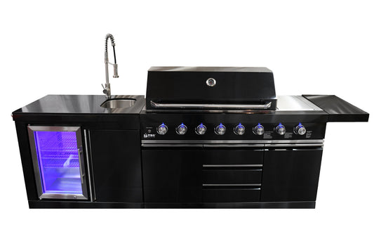 Macelleria Professional 6 Burner Outdoor Kitchen BBQ | Black High Grade #304 Stainless Steel