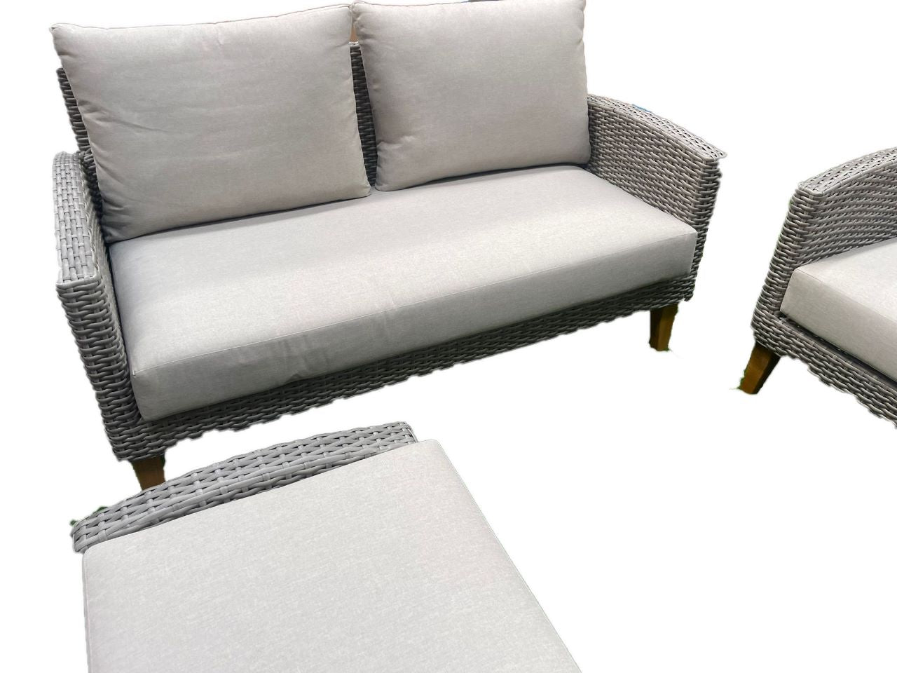 SIENA 6 Piece White + White Cushions Outdoor Lounge Set