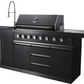 Macelleria Professional 6 Burner Outdoor Kitchen BBQ | Black High Grade #304 Stainless Steel