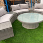 KABUL HALF MOON SOFA SET Aluminium Outdoor Lounge Setting — Black or White