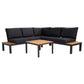 Outdoor Havana Package In Black - Outdoor Aluminium & Acacia Modular Corner Lounge Black Aluminium with Black Fabric