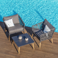 Copacabana 4 Piece Outdoor Lounge Set Aluminium Frame Roped