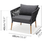 Copacabana 4 Piece Outdoor Lounge Set Aluminium Frame Roped