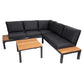 Outdoor Havana Package In Black - Outdoor Aluminium & Acacia Modular Corner Lounge Black Aluminium with Black Fabric