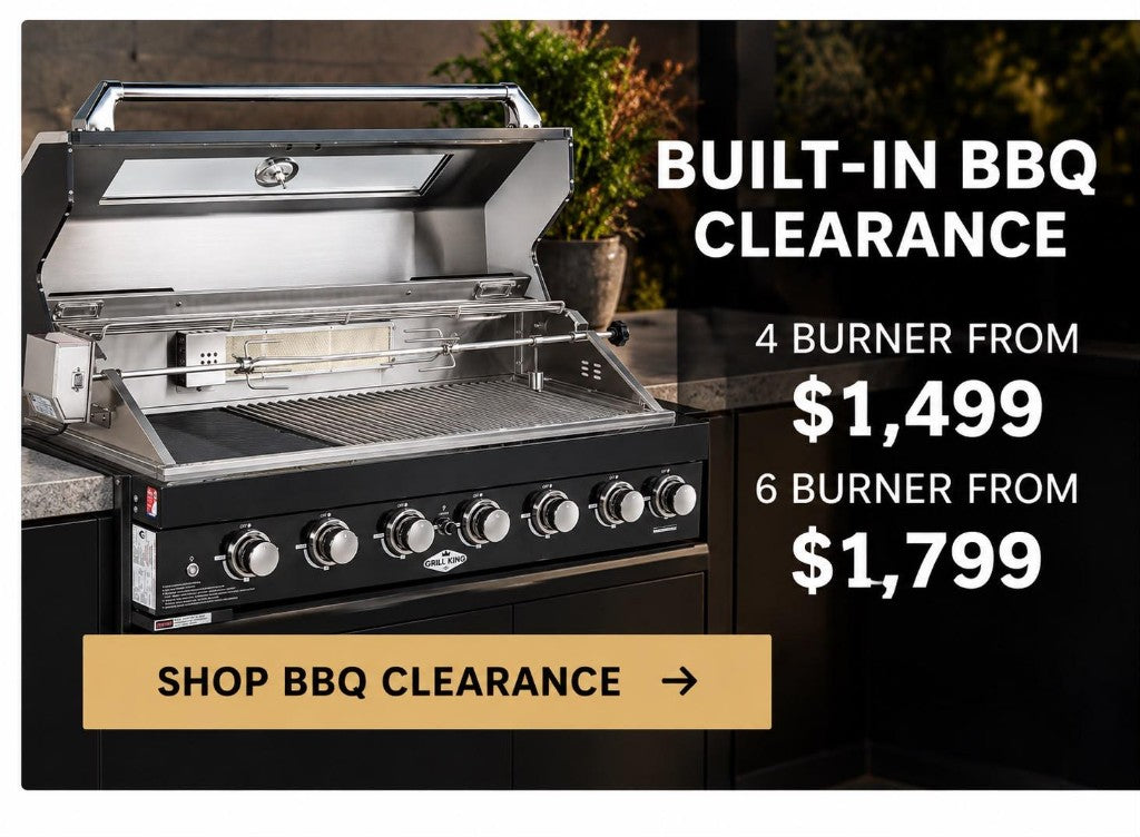 Built-in BBQ clearance. 4 burner from $1,499, 6 burner from $1,799.